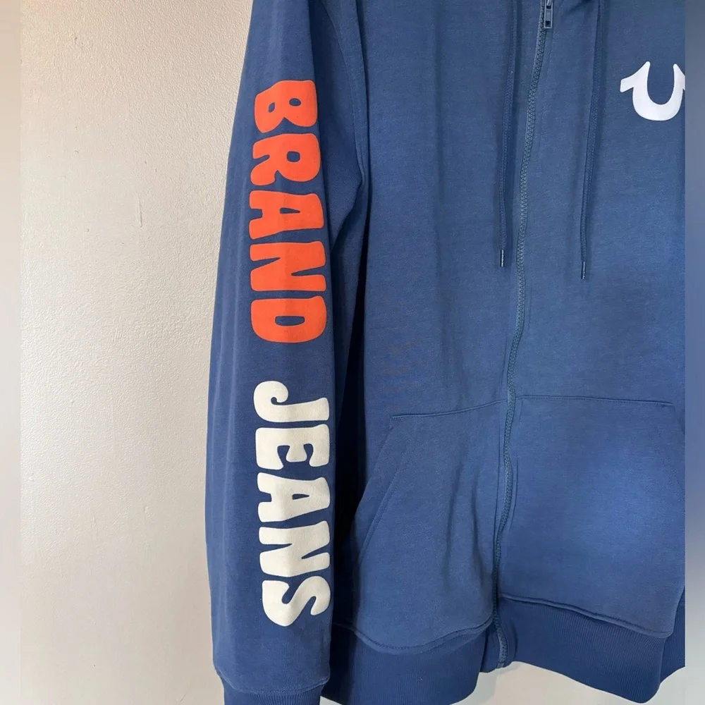 True Religion Men's Track Jacket Size XL Full Zip Hooded Great!